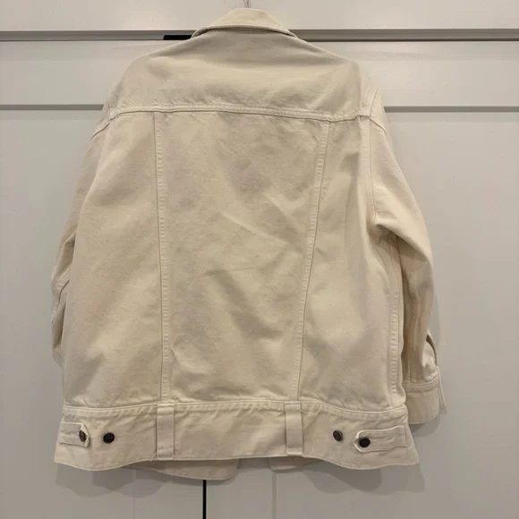 KHAITE Ivory Grizzo Oversized Denim Jacket, S - Picture 5 of 7